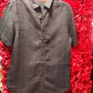Perry Ellis Men's Linen Shirt Size Medium Short Sleeve